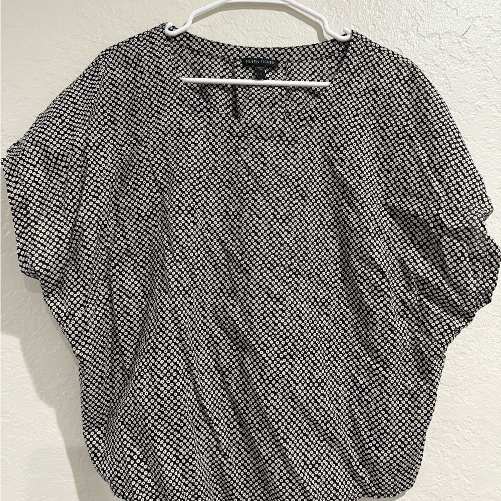 Eileen Fisher Print Organic Cotton Top